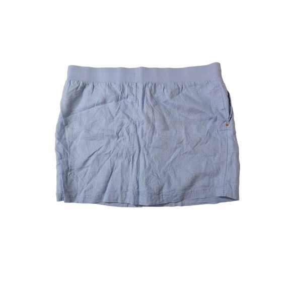 Ellen Tracy Linen Skort Women Blue Pull-on Stretch Drawstring Pockets size XL - Picture 4 of 5
